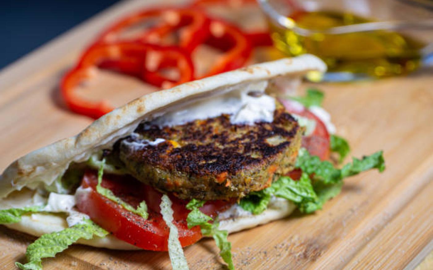 Pita burger grec avec feta