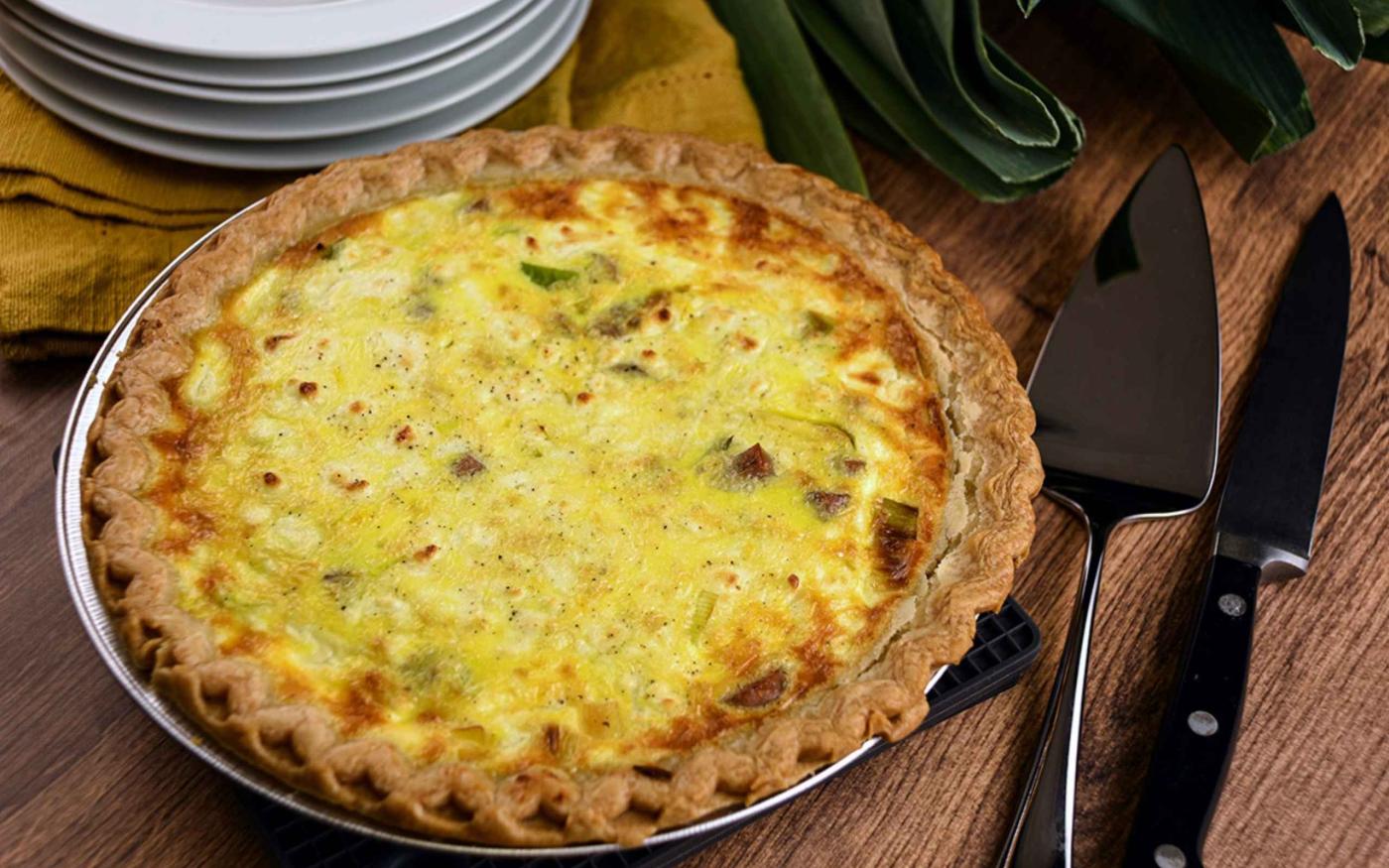 Quiche met kipfilet en geitenkaas