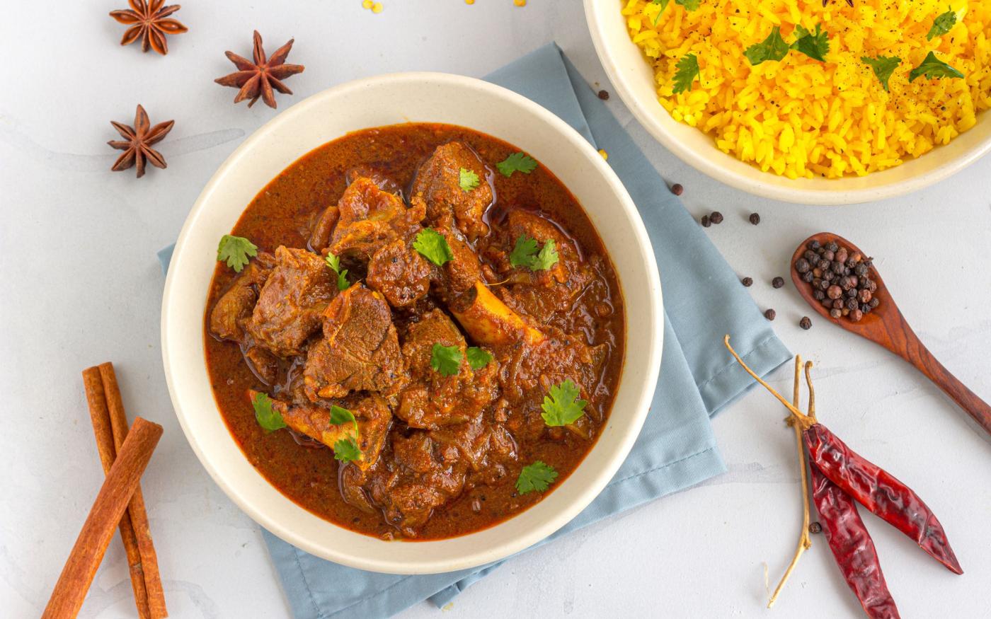 Vindaloo avec de la viande de soupe cuite lentement