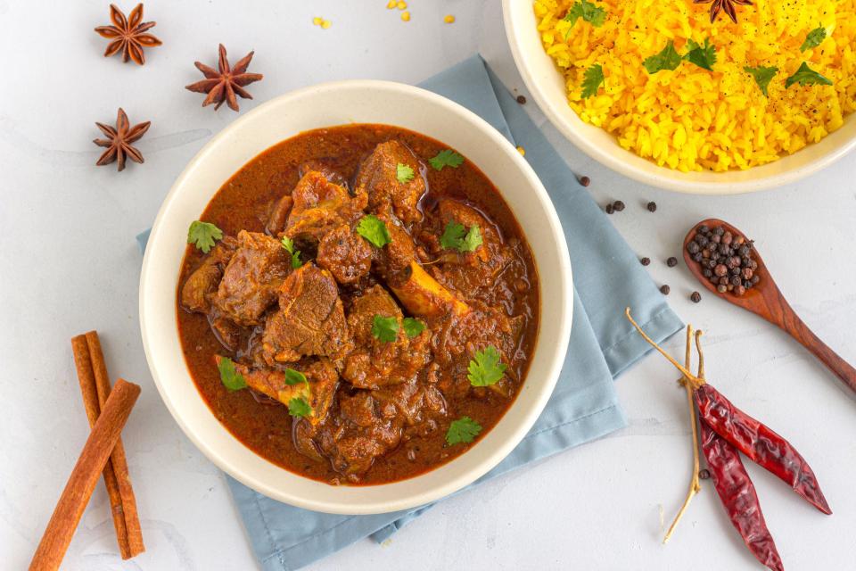 Vindaloo avec de la viande de soupe cuite lentement